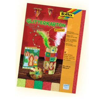 FOLIA ГЛИТЕР КАРТОН 24/34 300 ГР. 5 ЛИСТА ОРИЕНТАЛ