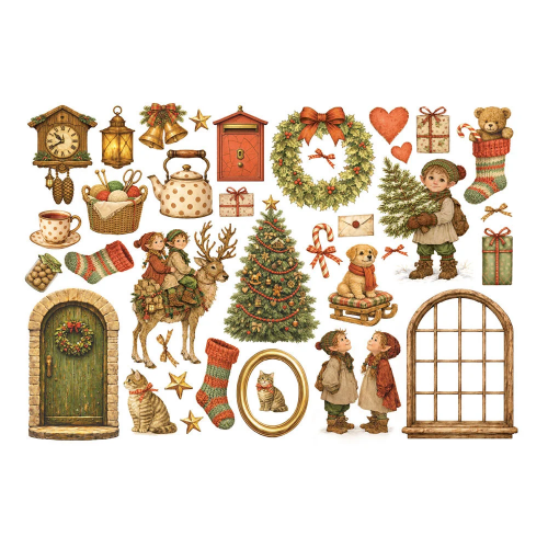 STAMPERIA SILENT NIGHT EPHEMERA САМОЗАЛЕПВАЩИ КАРТОНЕНИ ФИГУРКИ - DFLCT88