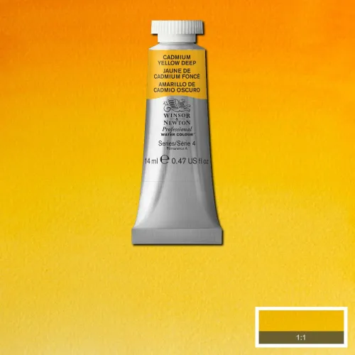 W&N АКВАРЕЛНА БОЯ PROFESSIONAL 14 МЛ - CADMIUM YELLOW DEEP