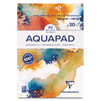 CLAIREFONTAINE СКИЦНИК AQUAPAD COLD PRESSED A3 300 ГР 30 Л