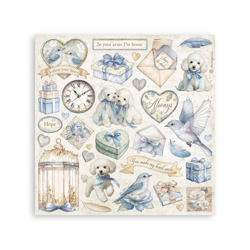 STAMPERIA TIMELESS STICKERS 16.5/16.5 CM - SBSTK02