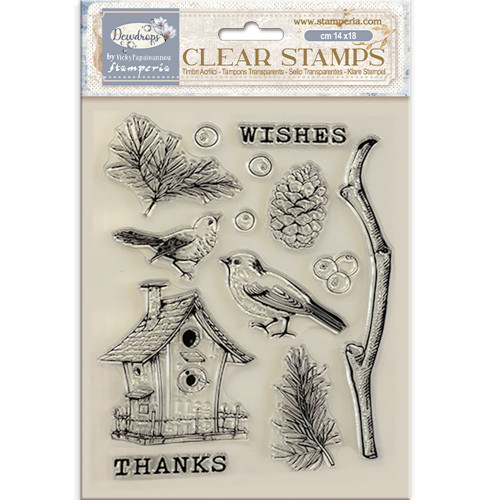 STAMPERIA DEWDROPS SILICONE STAMP 14/18CM - WTK206