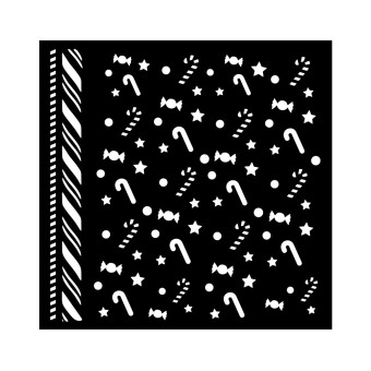 STAMPERIA CANDY CHRISTMAS STENCIL ШАБЛОН 18Х18 СМ - KSTDQ124