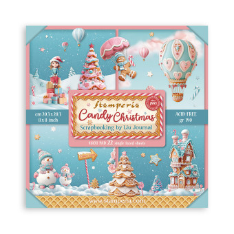 STAMPERIA CANDY CHRISTMAS БЛОКЧЕ 20,3/20,3 СМ - SBBSXB15