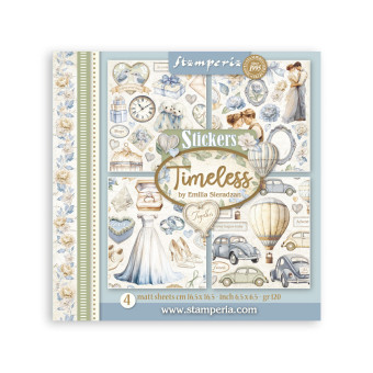 STAMPERIA TIMELESS STICKERS 16.5/16.5 CM - SBSTK02