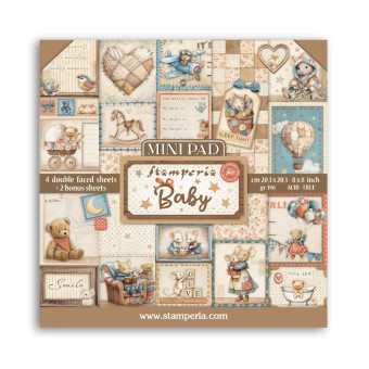 STAMPERIA BABY МИНИ БЛОКЧЕ ХАРТИЯ 20,3/20,3 СМ - SBBMS001
