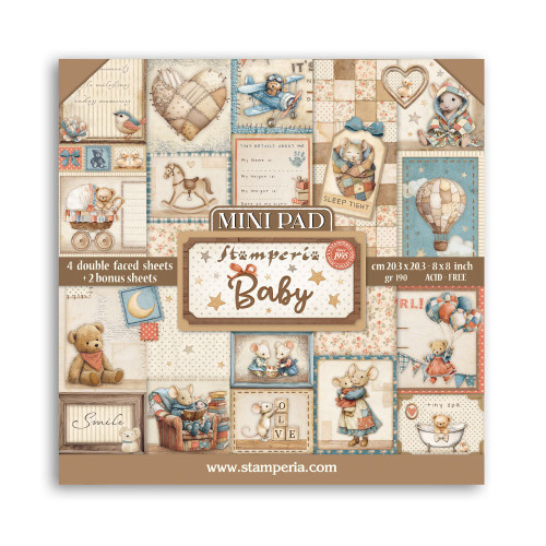 STAMPERIA BABY МИНИ БЛОКЧЕ ХАРТИЯ 20,3/20,3 СМ - SBBMS001