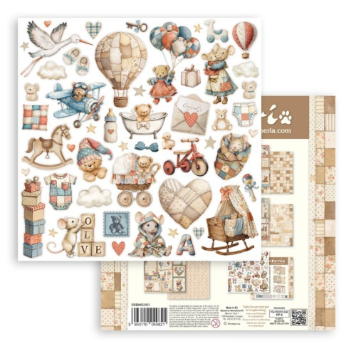 STAMPERIA BABY МИНИ БЛОКЧЕ ХАРТИЯ 20,3/20,3 СМ - SBBMS001