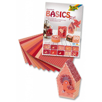FOLIA BLOCK WITH DECORATION MOTIFS RED 24/34 CM 30 L.