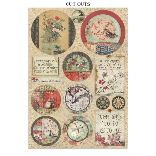 STAMPERIA ORIENTAL GARDEN JUNK JOURNAL ФОКУС ТОЧКИ 8 ГРЪБЧЕТА И 8 СТРАНИЦИ С ИЗРЕЗКИ - SBJKS05
