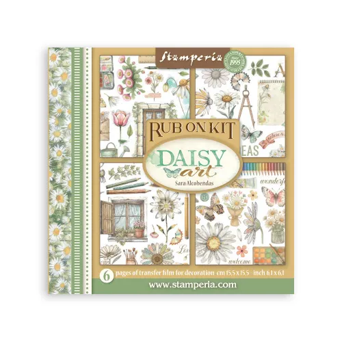 STAMPERIA DAISY ART RUB ON KIT DFLRBX08