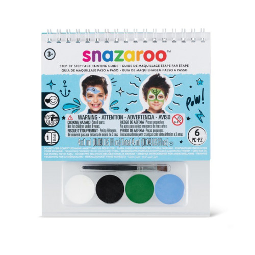 SNAZAROO FACE PAINT SET 4X1 ML. + BRUSH - BOYS
