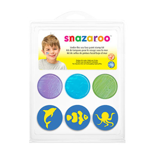 SNAZAROO FACE PAINT SET 3X2 ML. + STAMPS - SEA 047