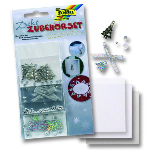 FOLIA MATERIALS FOR DECORATION SILVER CHRISTMAS