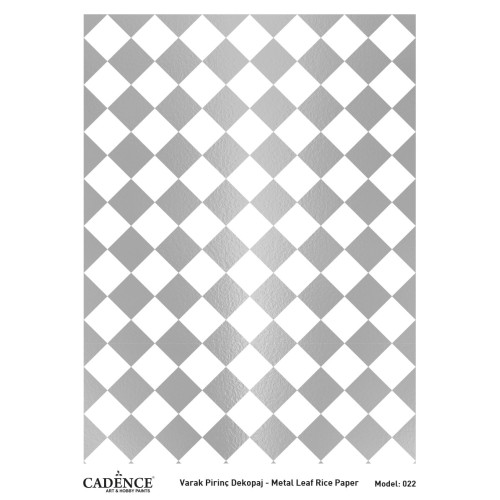 CADENCE DECOUPAGE RICE PAPER A3 SILVER PATTERNS - 022