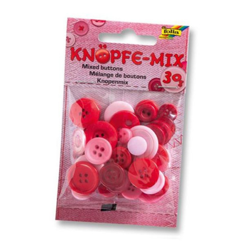FOLIA DECORATION BUTTONS - RED 30 GR. ASSORTED
