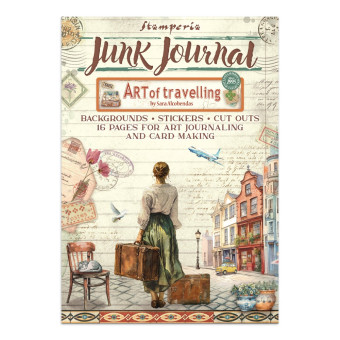 STAMPERIA ART OF TRAVELLING JUNK JOURNAL 8 КАРТИЧКИ 4 СТИКЕРА И 4 ИЗРЕЗКИ - SBJK18