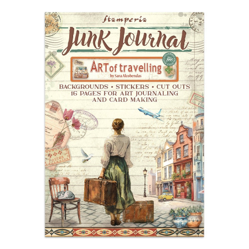 STAMPERIA ART OF TRAVELLING JUNK JOURNAL 8 КАРТИЧКИ 4 СТИКЕРА И 4 ИЗРЕЗКИ - SBJK18