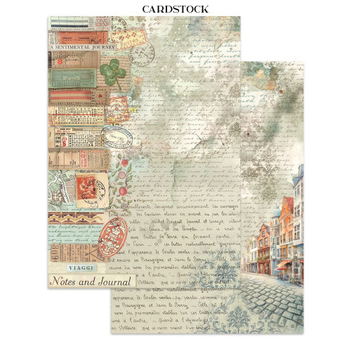 STAMPERIA ART OF TRAVELLING JUNK JOURNAL 8 КАРТИЧКИ 4 СТИКЕРА И 4 ИЗРЕЗКИ - SBJK18