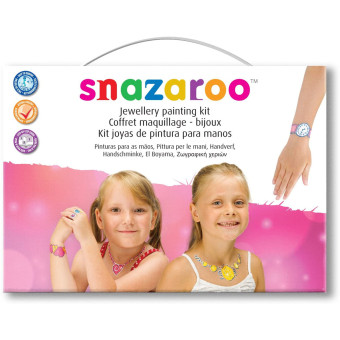 SNAZAROO FACE PAINT 6X2 ML. + BRUSH AND SPONGE - JEWELLERY