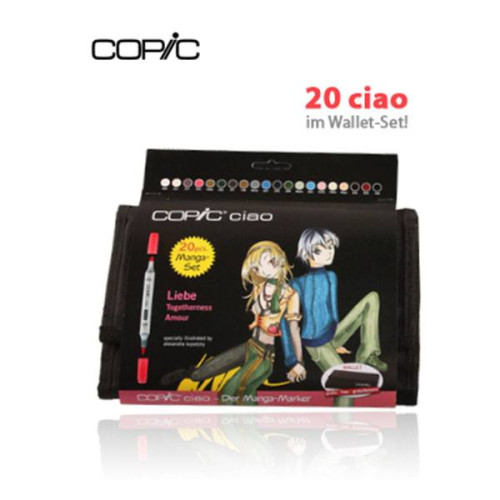 COPIC CIAO SET - 20 COLORS IN WALLET CASE LIEBE