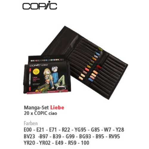 COPIC CIAO SET - 20 COLORS IN WALLET CASE LIEBE