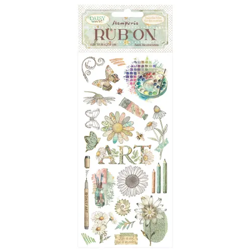 STAMPERIA DAISY ART RUB ON 10,16/21,6CM - DFLRB221