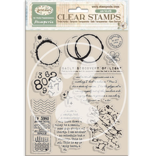 STAMPERIA SECRET DIARY CLEAR STAMPS 14/18CM WTK237