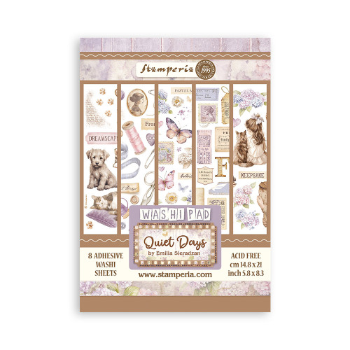 STAMPERIA QUIET DAYS WASHI PAD 8 SHEETS A5 - SBW26
