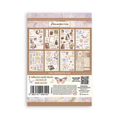 STAMPERIA QUIET DAYS WASHI PAD 8 ЛИСТА A5 - SBW26