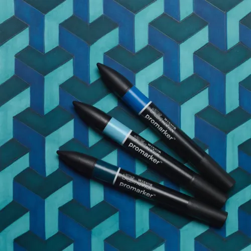 W&N PROMARKER SET 3 COLORS BLUE TONES