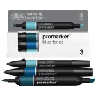 W&N PROMARKER SET 3 COLORS BLUE TONES