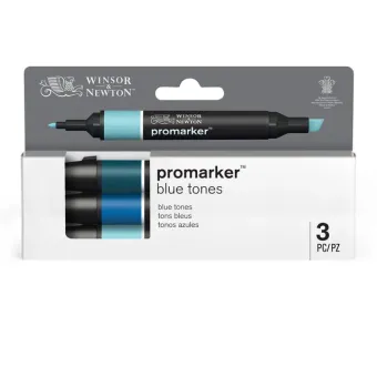 W&N PROMARKER SET 3 COLORS BLUE TONES