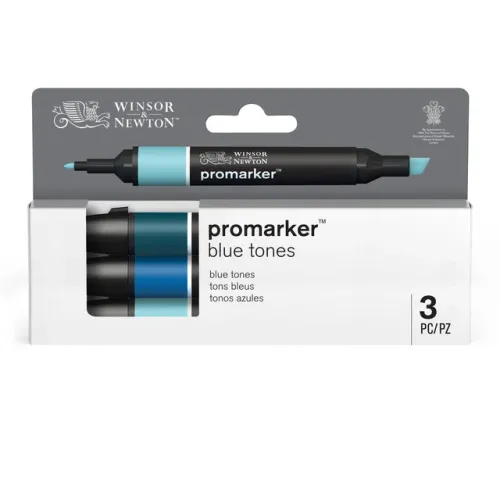 W&N PROMARKER SET 3 COLORS BLUE TONES