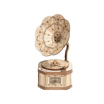 ROBOTIME 3D ДЪРВЕН ПЪЗЕЛ GRAMOPHONE 122 ЧАСТИ TG408