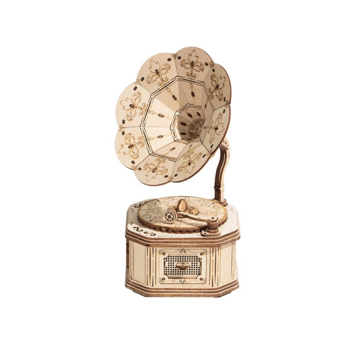 ROBOTIME 3D ДЪРВЕН ПЪЗЕЛ GRAMOPHONE 122 ЧАСТИ TG408