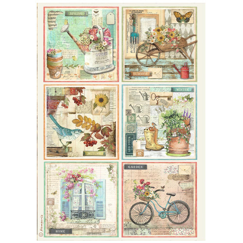 STAMPERIA GARDEN RICE PAPER A4 - DFSA4870