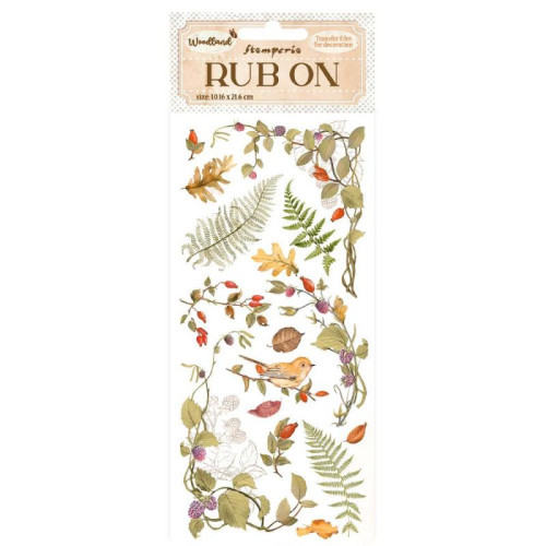 STAMPERIA WOODLAND СТИКЕРИ RUB ON 10,16/21,6СМ -DFLRB56