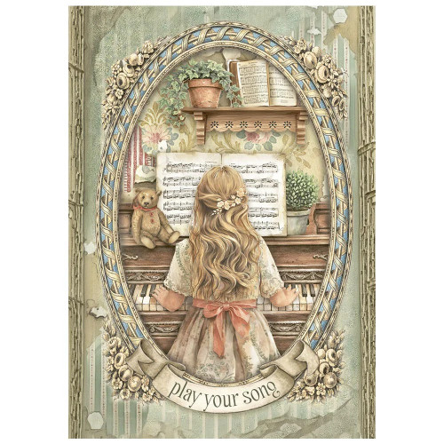 STAMPERIA SYMPHONY DECOUPAGE PAPER 8PCS A6 DFSA6X07
