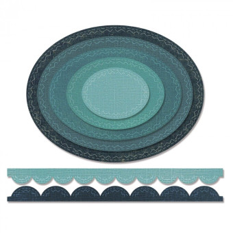 SIZZIX THINLITS ЩАНЦИ ЗА ИЗРЯЗВАНЕ - STITCHED OVALS