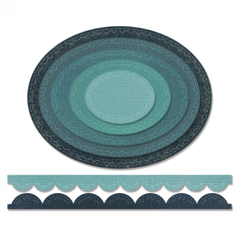 SIZZIX THINLITS ЩАНЦИ ЗА ИЗРЯЗВАНЕ - STITCHED OVALS