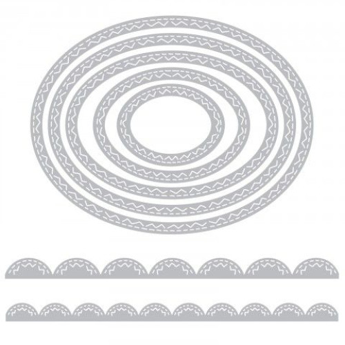 SIZZIX THINLITS ЩАНЦИ ЗА ИЗРЯЗВАНЕ - STITCHED OVALS