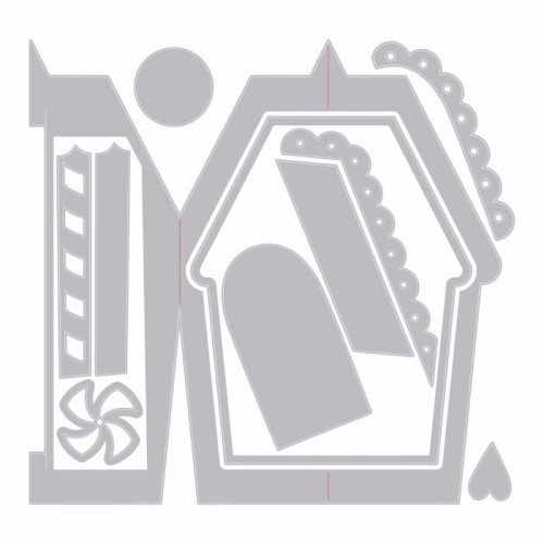 SIZZIX THINLITS DIES - CARD, GINGERBREAD FOLD