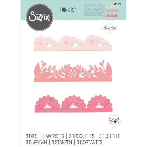 SIZZIX THINLITS DIES - BOLD FLORAL EDGES