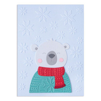 SIZZIX THINLITS / TEXTURED IMPRESSIONS - COZY BEAR