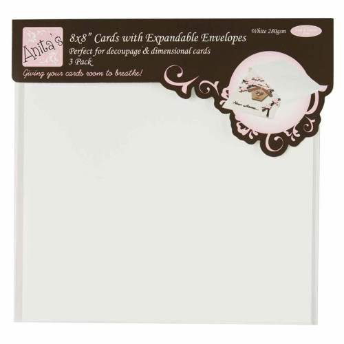 DOCRAFTS CARDS WITH ENVELOPES 20.3/20.3CM 3 PCS. WHITE - 1706100