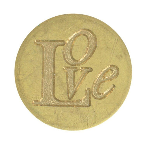 MANUSCRIPT DECORATIVE BRASS SEAL COIN MSH728LOVE
