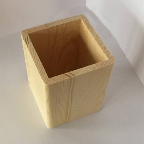 NEWART WOODEN PENCIL CASE - SQUARE 8/8/10 CM - AS-WB24