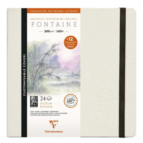 CLAIREFONTAINE SKETCHBOOK FONTAINE HOT PRESSED 21/21 300G 24P