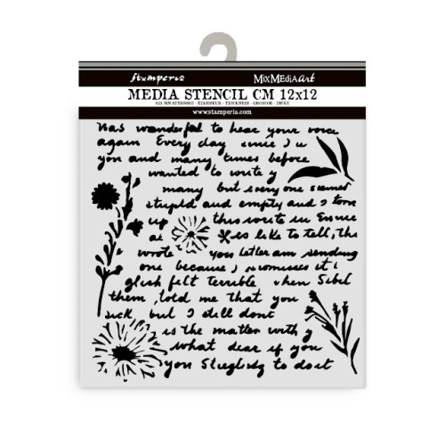 STAMPERIA WRITINGS PATTERN ШАБЛОН 12 Х 12 СМ - KSTDS-20